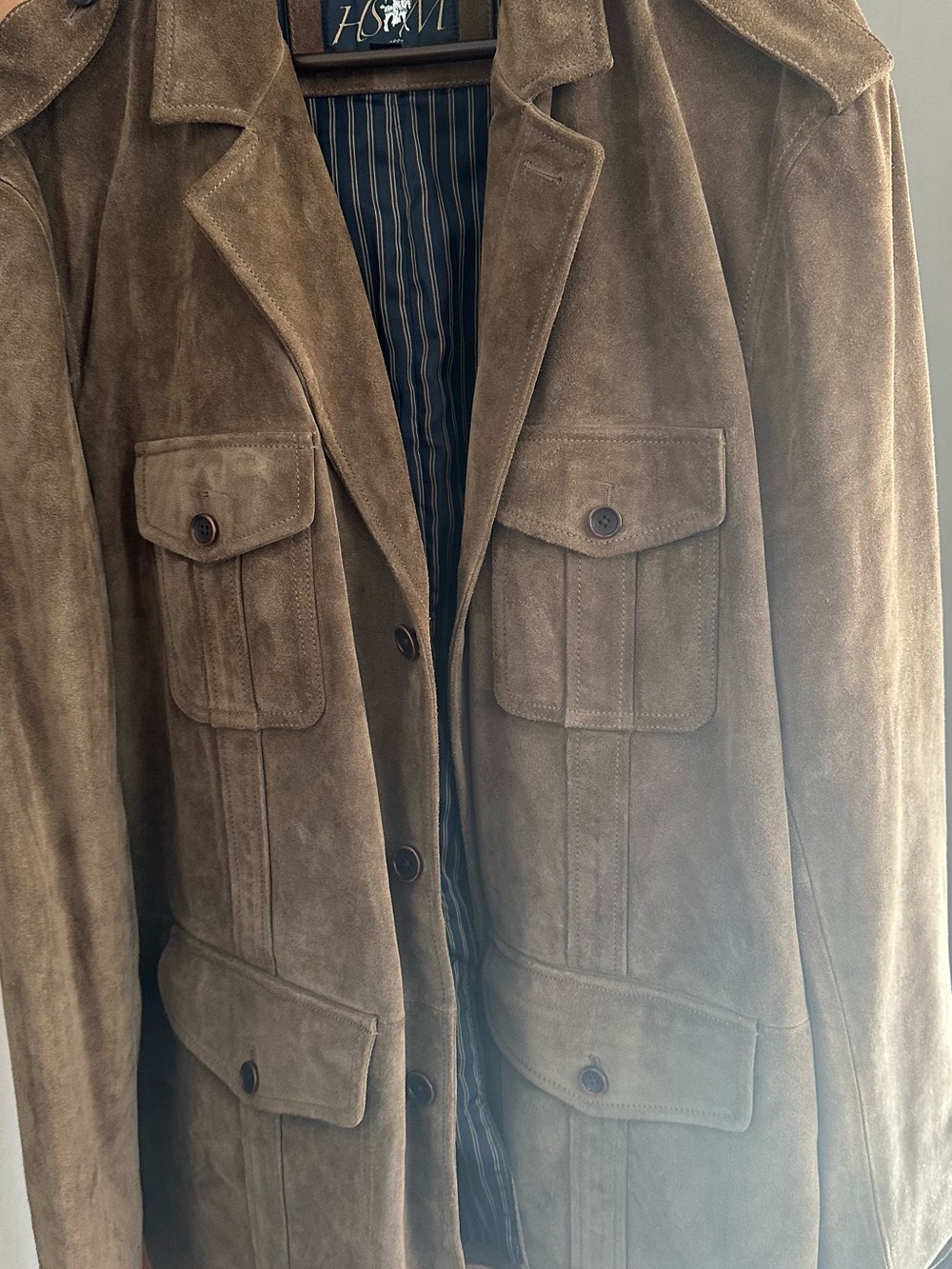 Hart Schaffner Marx Brown Suede Field Jacket